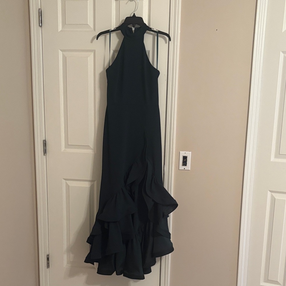 Aqua Elegant deep green High-Low Dress - Picture 1 of 6